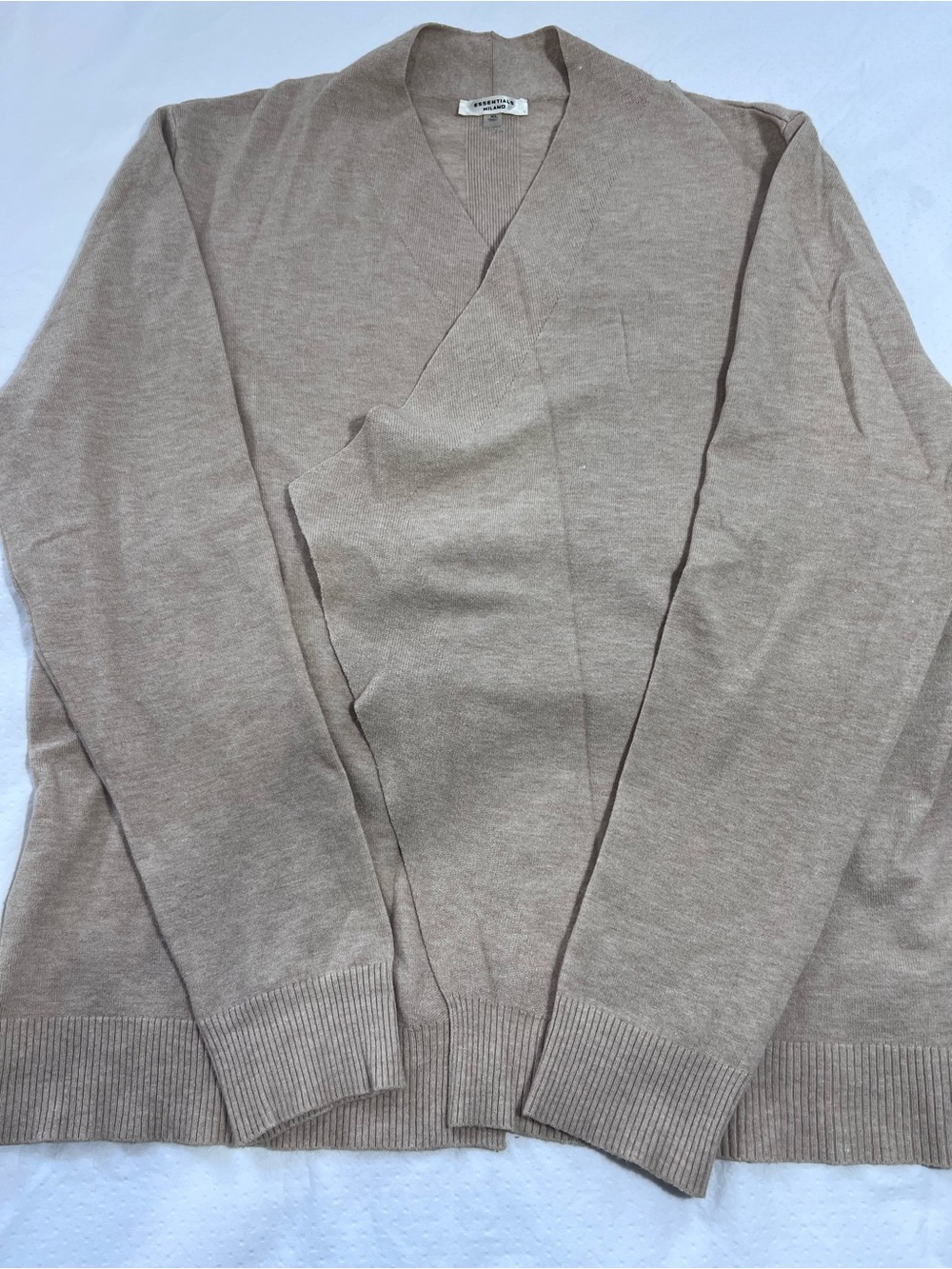 Essentials by Milano Beige Wrap-Front Cardigan